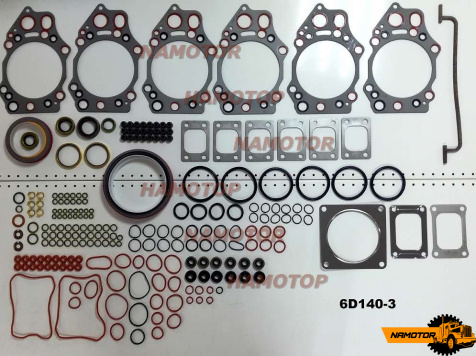 Ремкомплект двигателя KOMATSU 6D140-3. Полный Верх+Низ. 